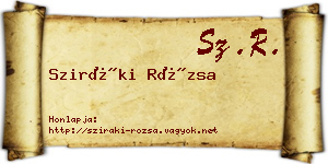 Sziráki Rózsa névjegykártya