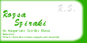 rozsa sziraki business card
