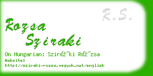 rozsa sziraki business card
